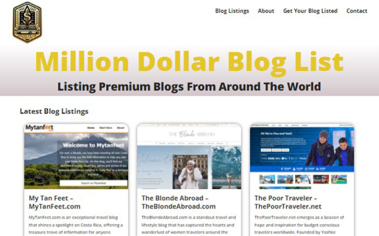 Million Dollar Blog List Featured Image
